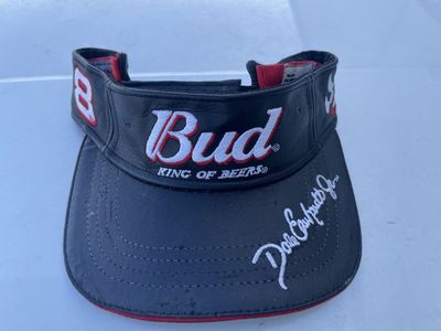 Vintage Bud King of Beers NASCAR Dale Earnhardt Jr. Signature Visor - Genuine Leather