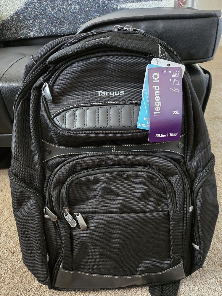 Targus Legend IQ 22L Black Laptop Backpack for 15.6" Laptops - New with Tags