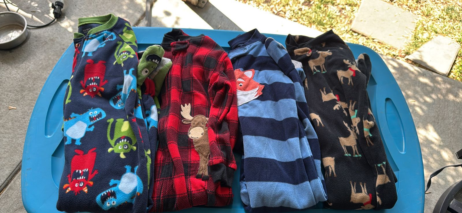 Baby Boy Fleece One-Piece Pajamas Lot - Set of 4 (Carter's & More)