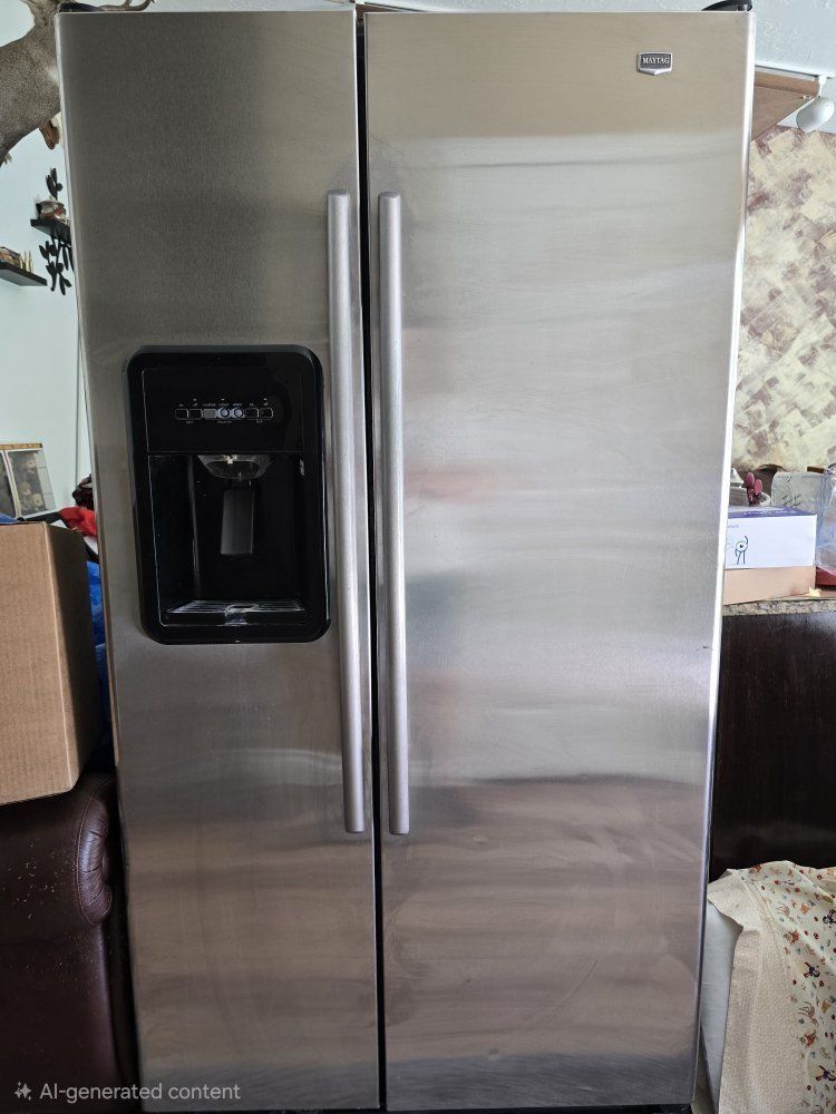 maytag stainless side by side  refrigerator