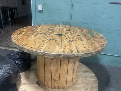 Large wooden spools