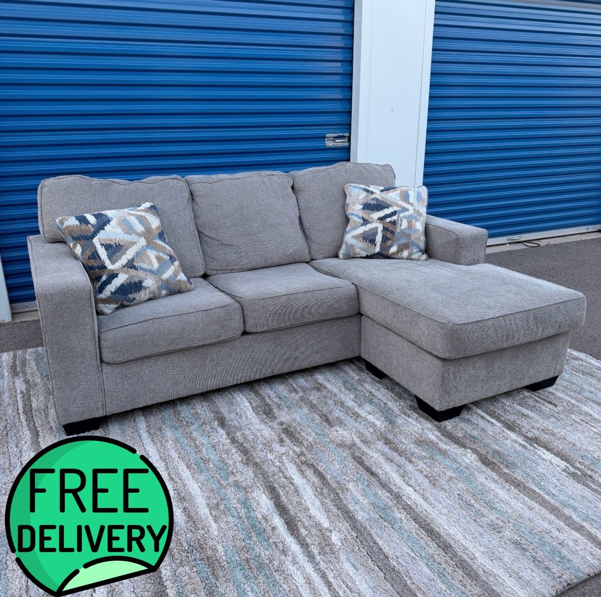 Ashley Modern Grey Sectional Couch-FREE DELIVERY-