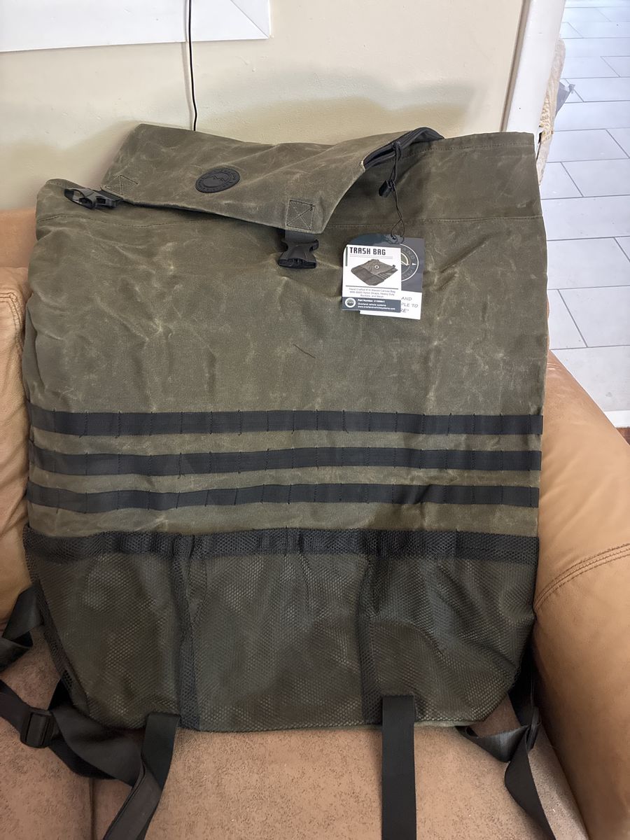 Brand New OVS Off-Road Spare Tire Trash Storage Bag - Olive Green Waxed Canvas
