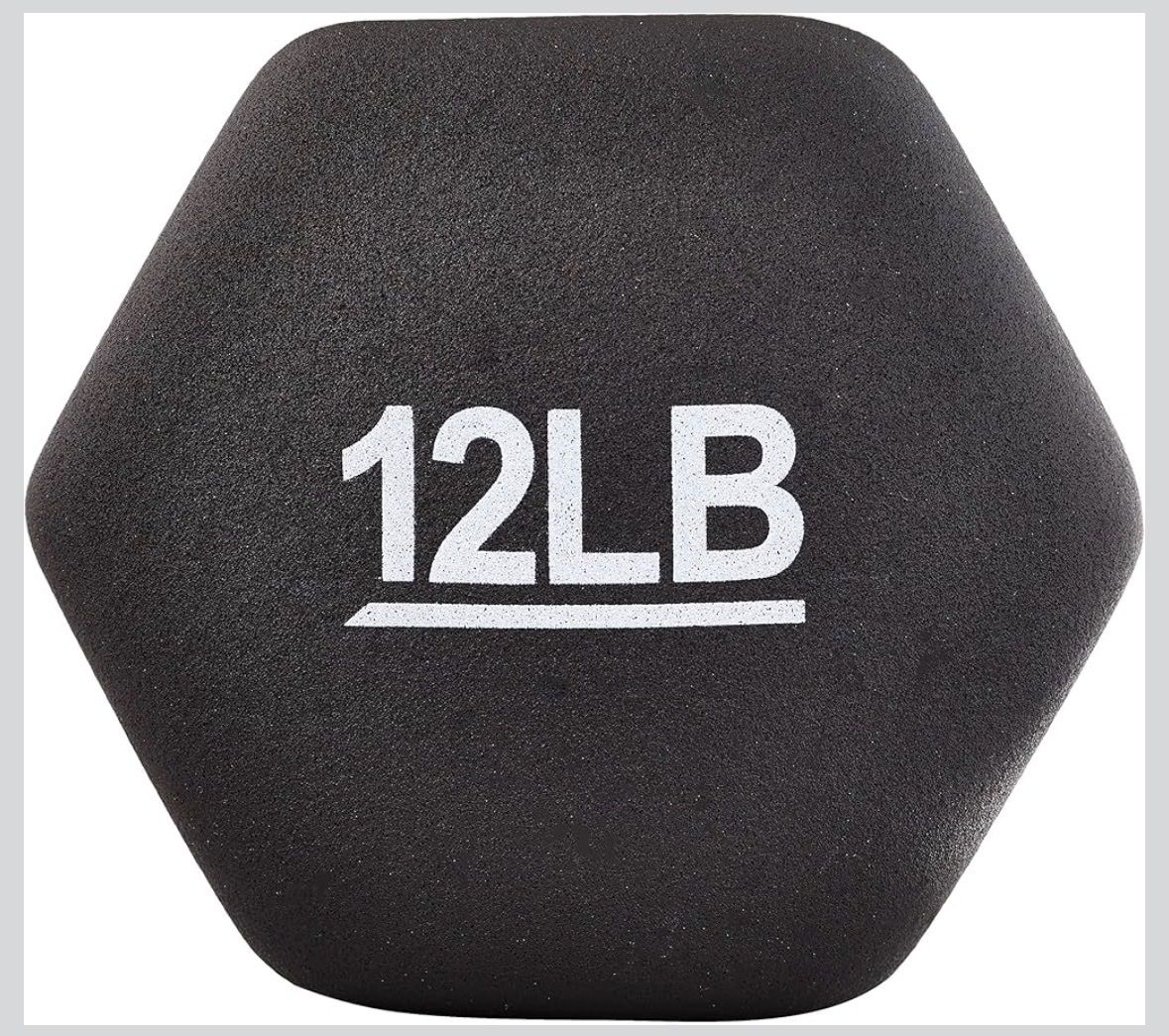 12 LB Neoprene Coated Hex Dumbbell Single Hand Weight for Home Gym Workout