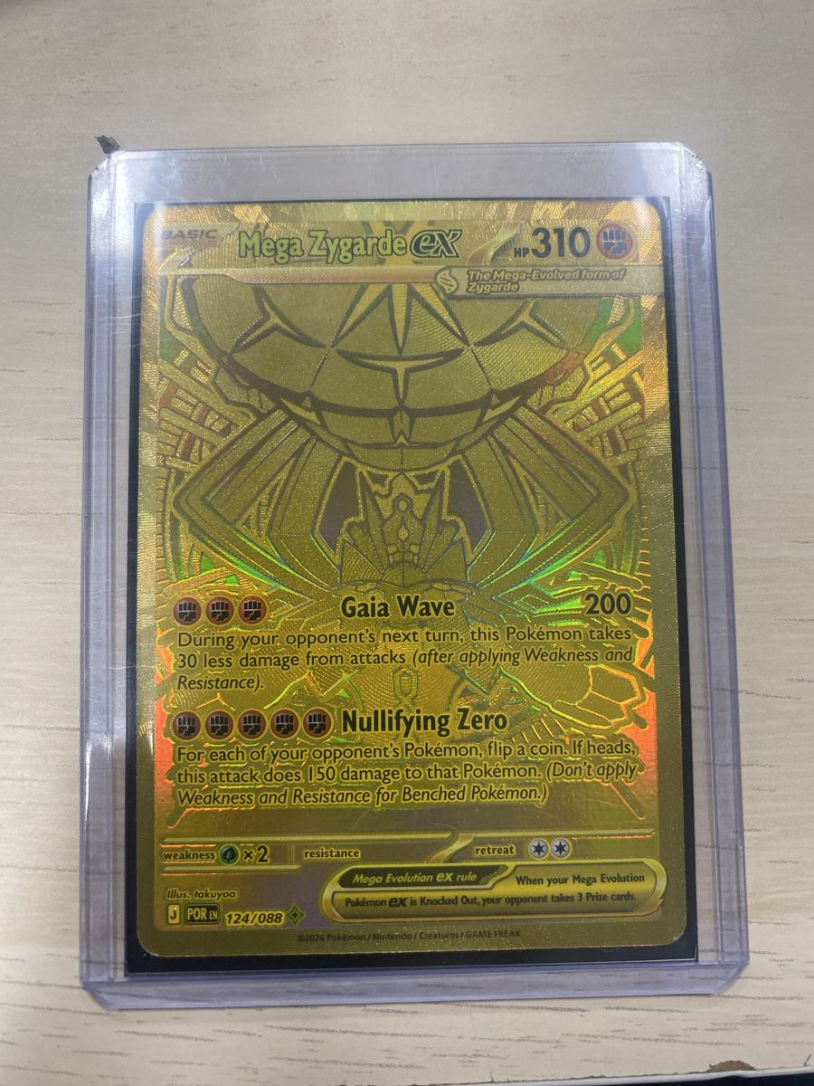 Mega Zygarde EX Pokemon Card 124/088 Secret Rare Gold