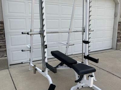 $2000 BODY SOLID Olympic Smith Machine & Bench (Delivery Available)