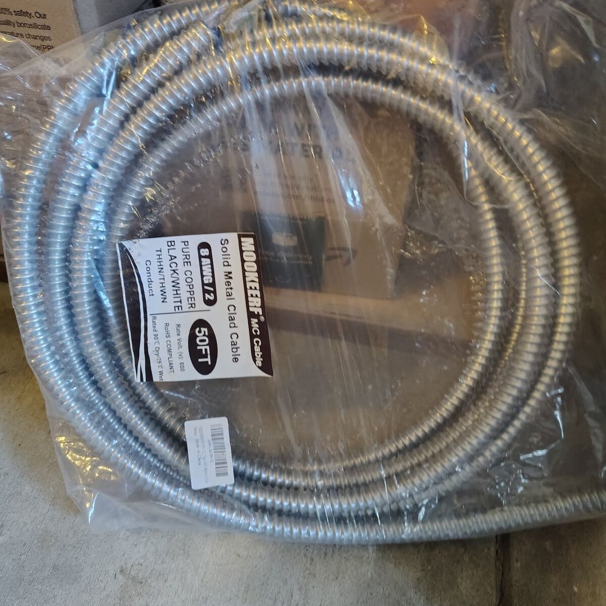 20' 8/2 Metal Sheathed Wire