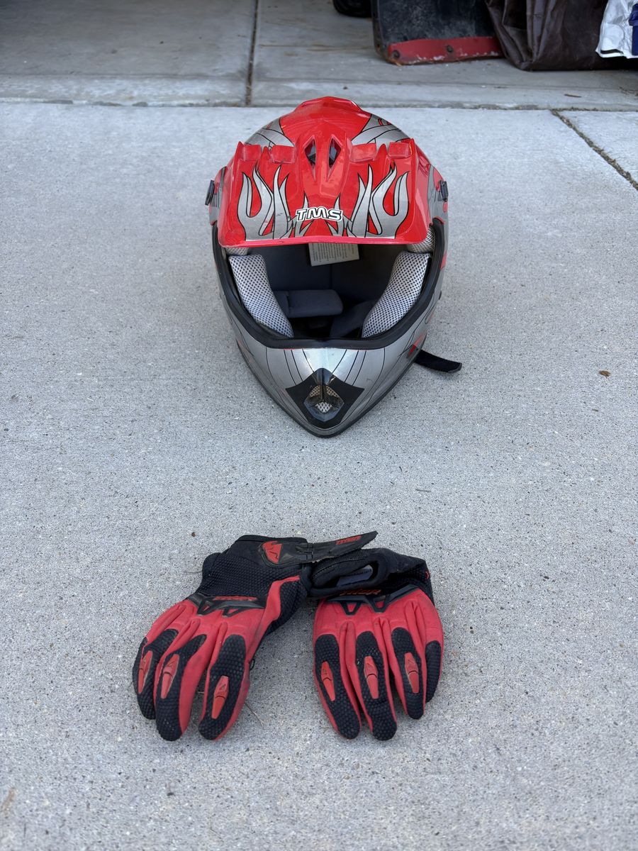 Kids TMS ATV Helmet with Gloves 