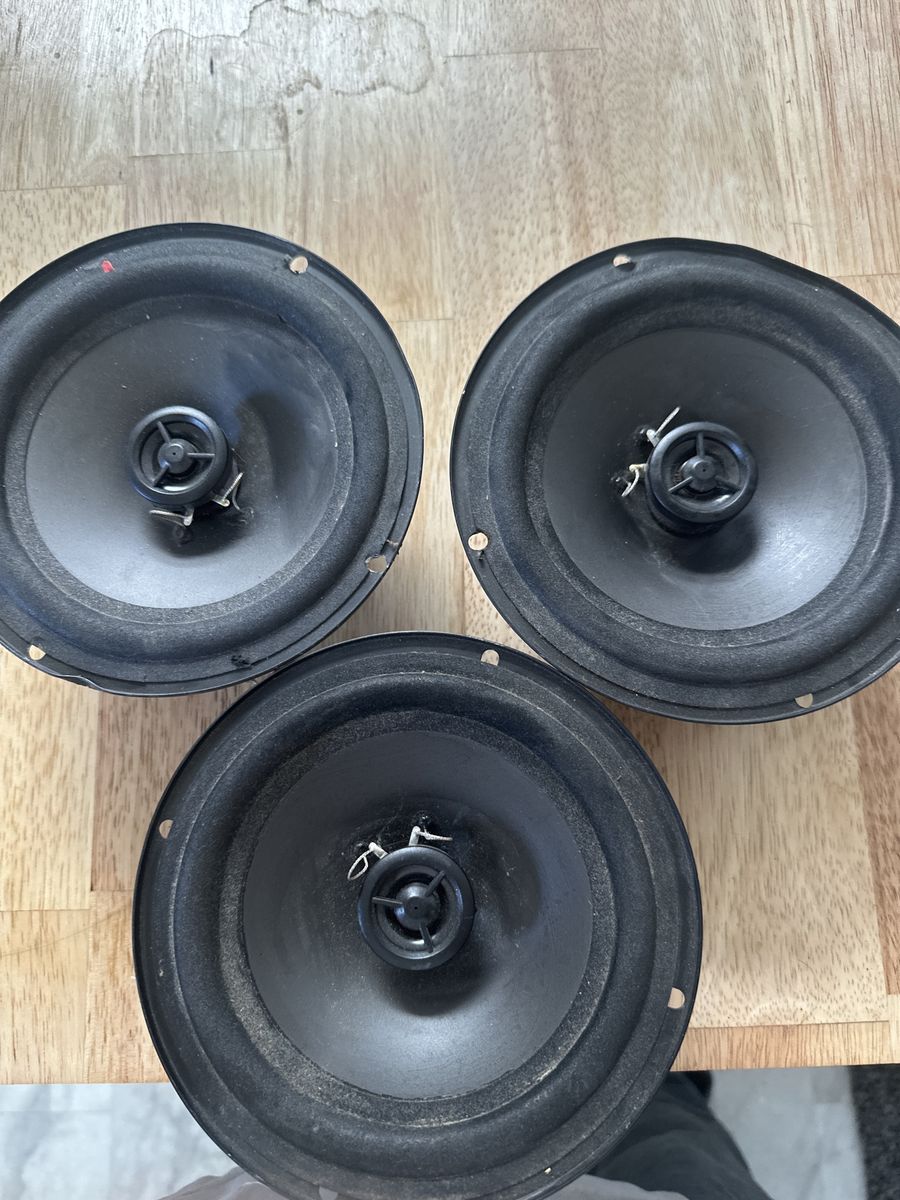 Used Car Speakers - Set of 3 Black Universal Fit Speakers - Good Condition