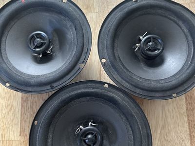 Used Car Speakers - Set of 3 Black Universal Fit Speakers - Good Condition