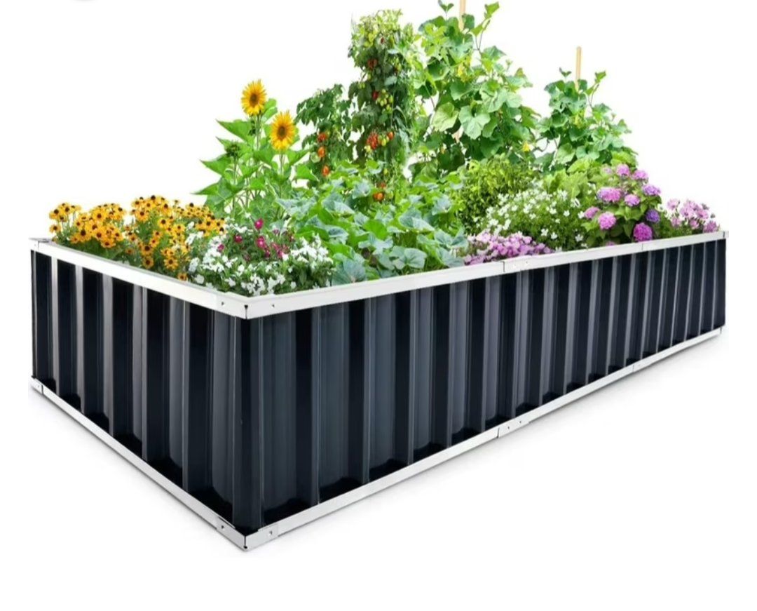 KINGBIRD 101"x36"x12" Metal Raised Garden Bed - 22.7 cu ft Large Capacity for Plants