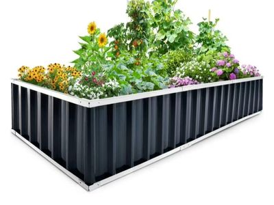 KINGBIRD 101"x36"x12" Metal Raised Garden Bed - 22.7 cu ft Large Capacity for Plants