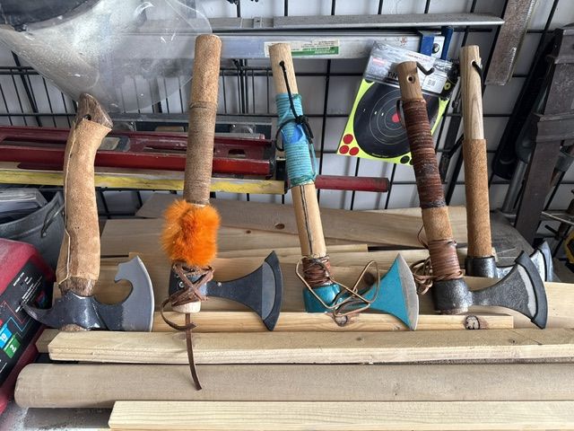 knives and tomohawks and spears