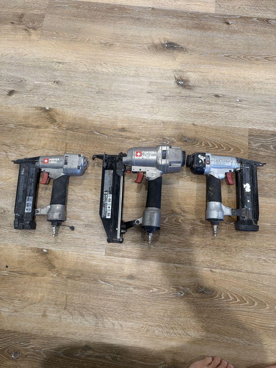 Set of 3 Porter-Cable Pneumatic Nail Guns