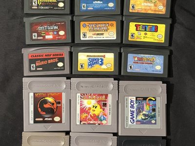 Gameboy game lot W/ 17 games/carrying case/some game protectors