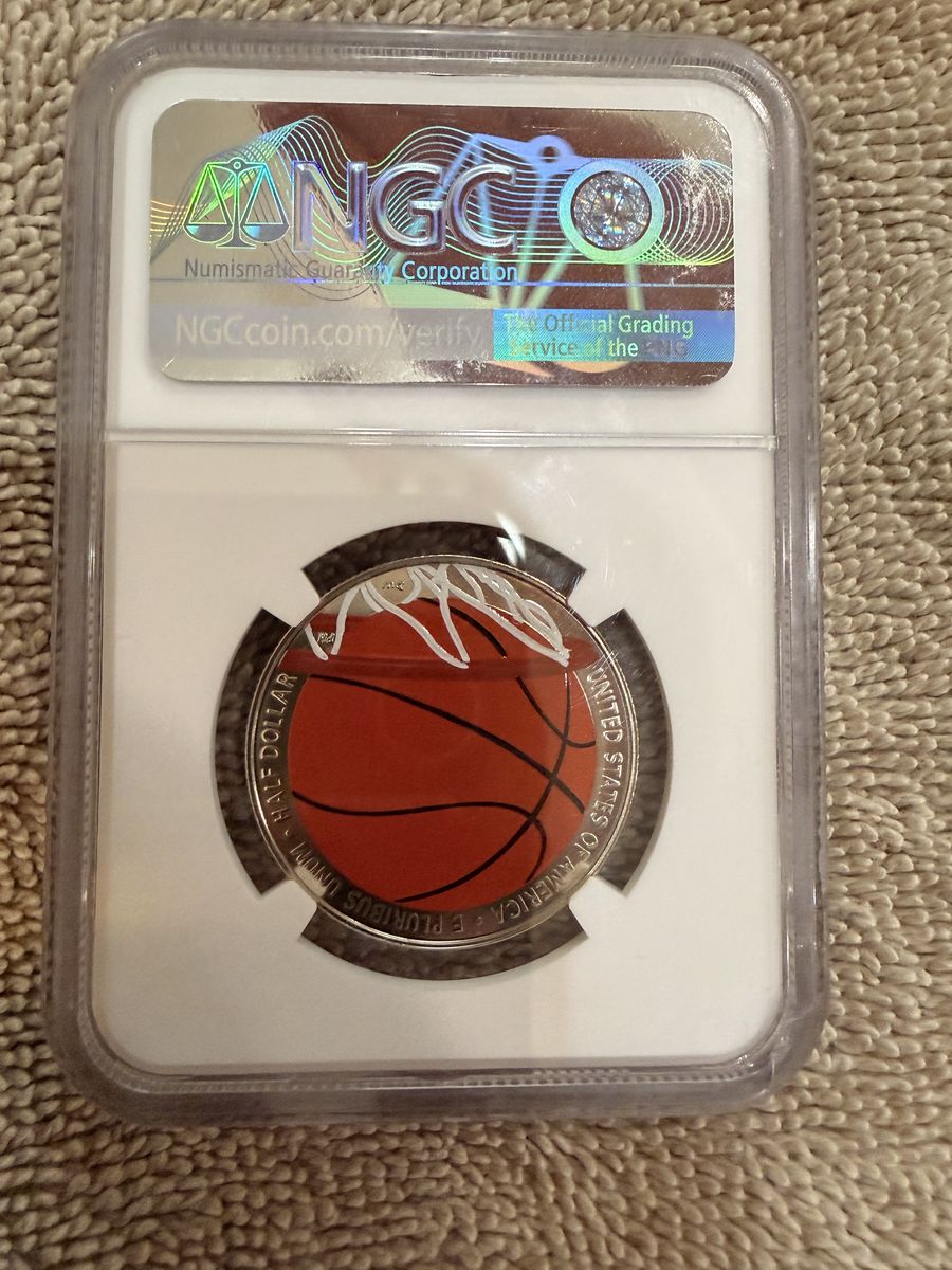 Perfect graded 2020 Colorized Basketball Hall of Fame Silver Half Dollar