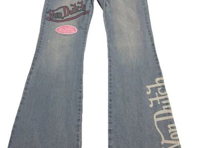 Von Dutch Jeans 28 Eyeball Patch Embroidered Light Wash