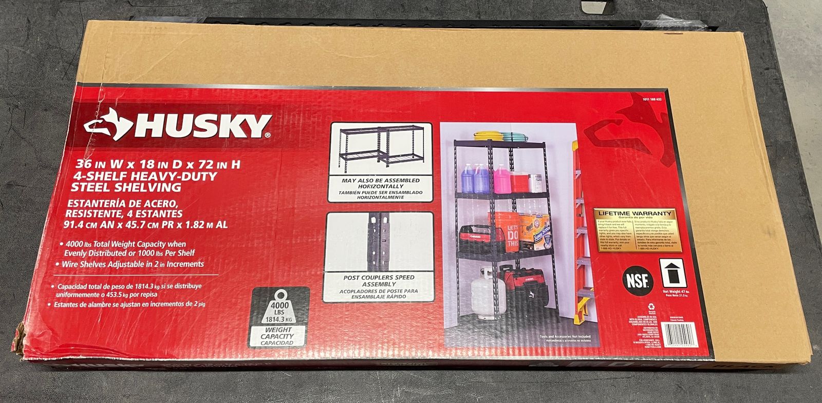[NEW] Husky 4-Shelf Adjustable Garage Storage Shelf (36" W x 72" H x 18" D)
