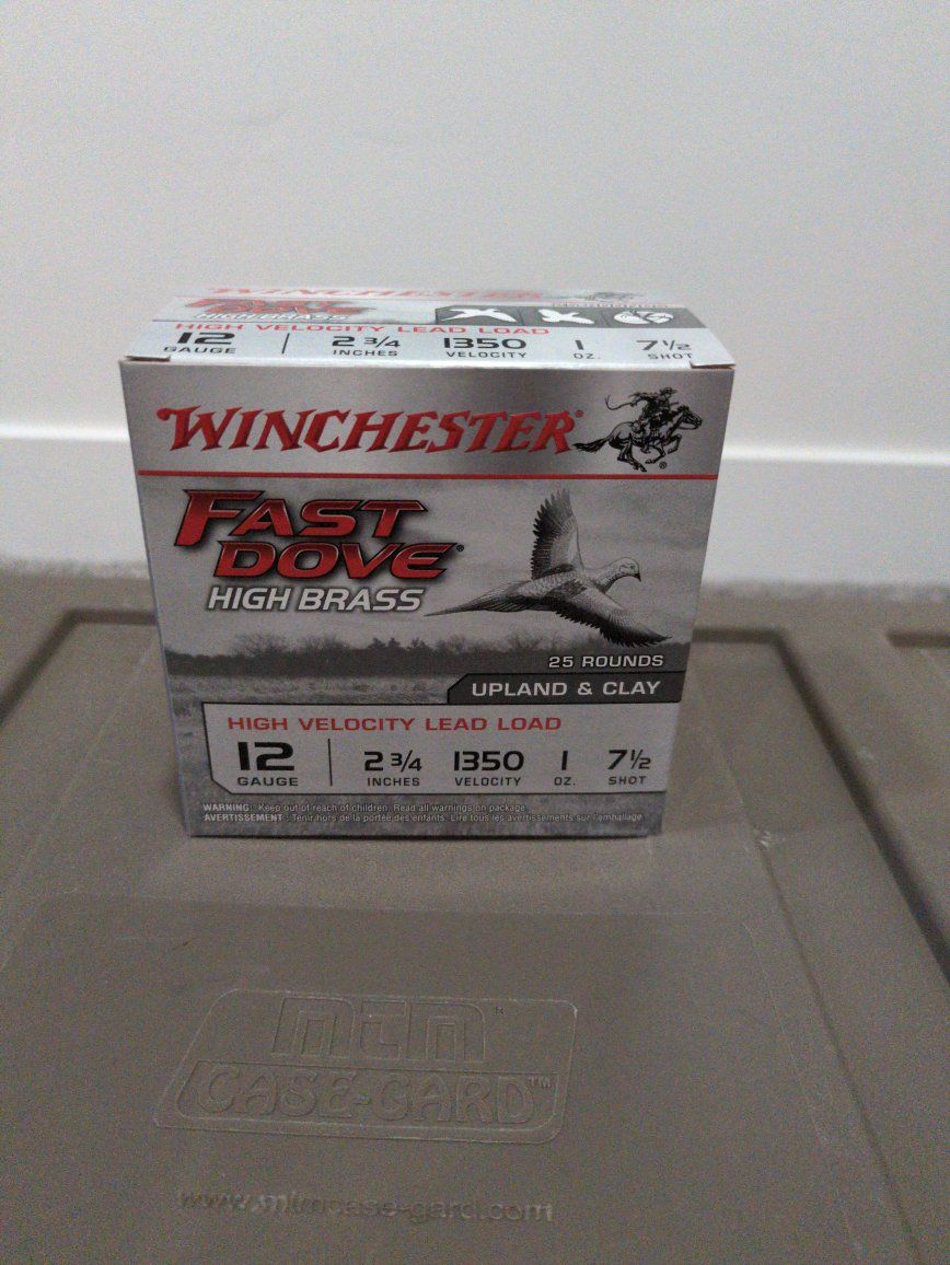 Winchester Fast Dove High Brass 12 Gauge Shotgun Shell Box - 25 Rounds