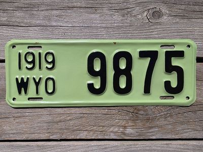 1919 Wyoming License Plate
