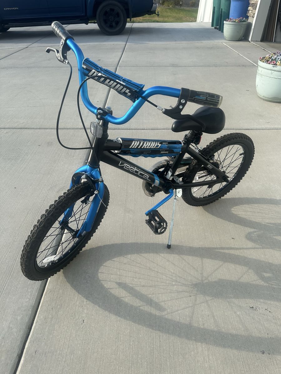 Vertical Nitrous Kids BMX Bike - Blue/Black, 18" Wheels, Used