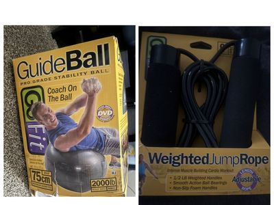 Gaiam GuideBall 75cm Stability Ball & Weighted Jump Rope Set - Unused Fitness Equipment