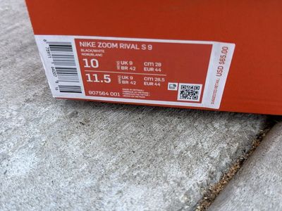 Nike Zoom Rival S 9 Track Spikes Black White Men Size 10