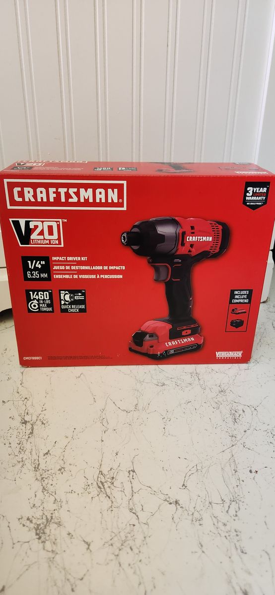 Brand new CRAFTSMAN V20 20-volt max 1/4-in Cordless Impact Driver (Battery Included and Charger Incl