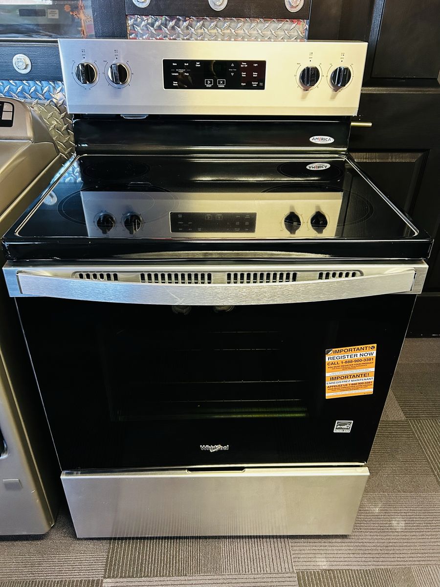 Whirlpool Stainless Electric Glass Top Range New