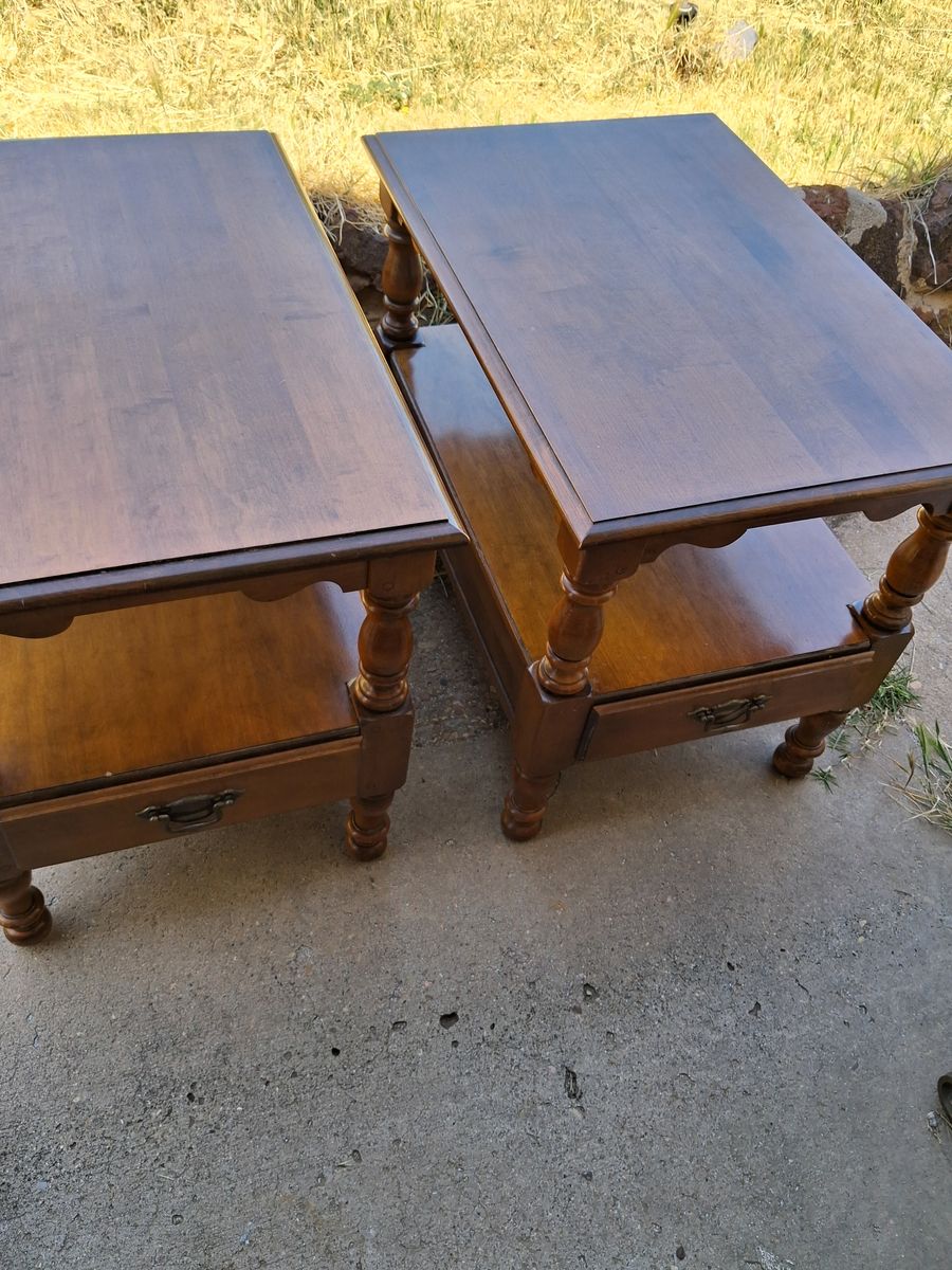 two matching side tables