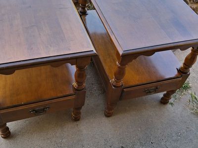 two matching side tables
