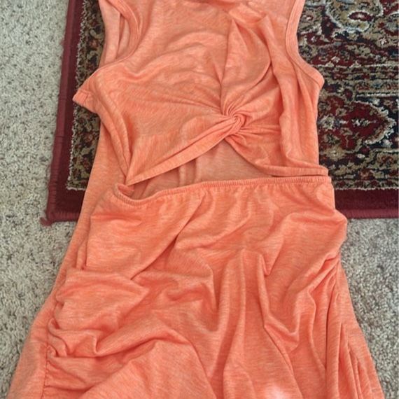Orange cut out dress