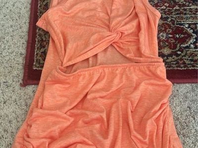 Orange cut out dress