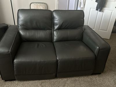 Electric reclining Leather Loveseat