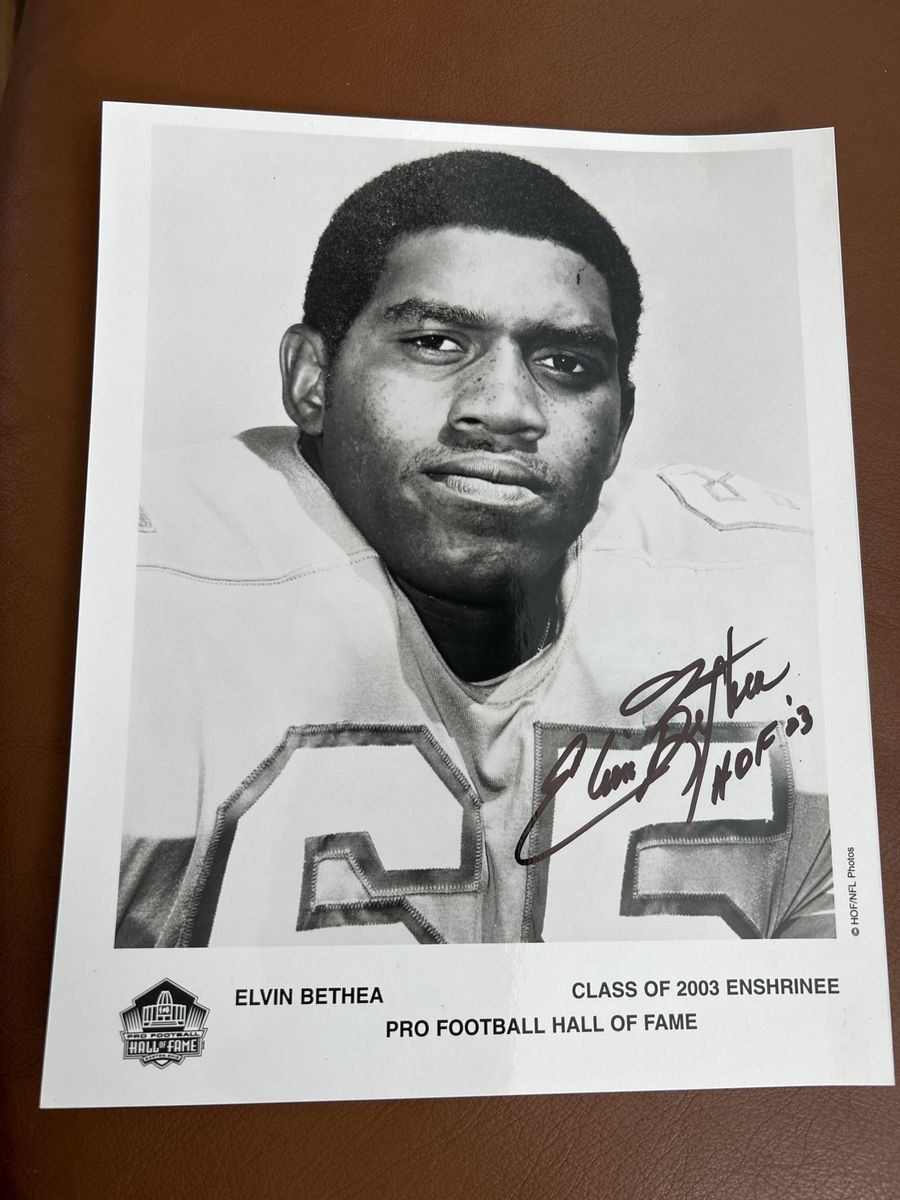 Elvin Bethea Pro Football Hall of Fame 2003 Houston Oilers Hand Signed Autograph 8x10 Photograph