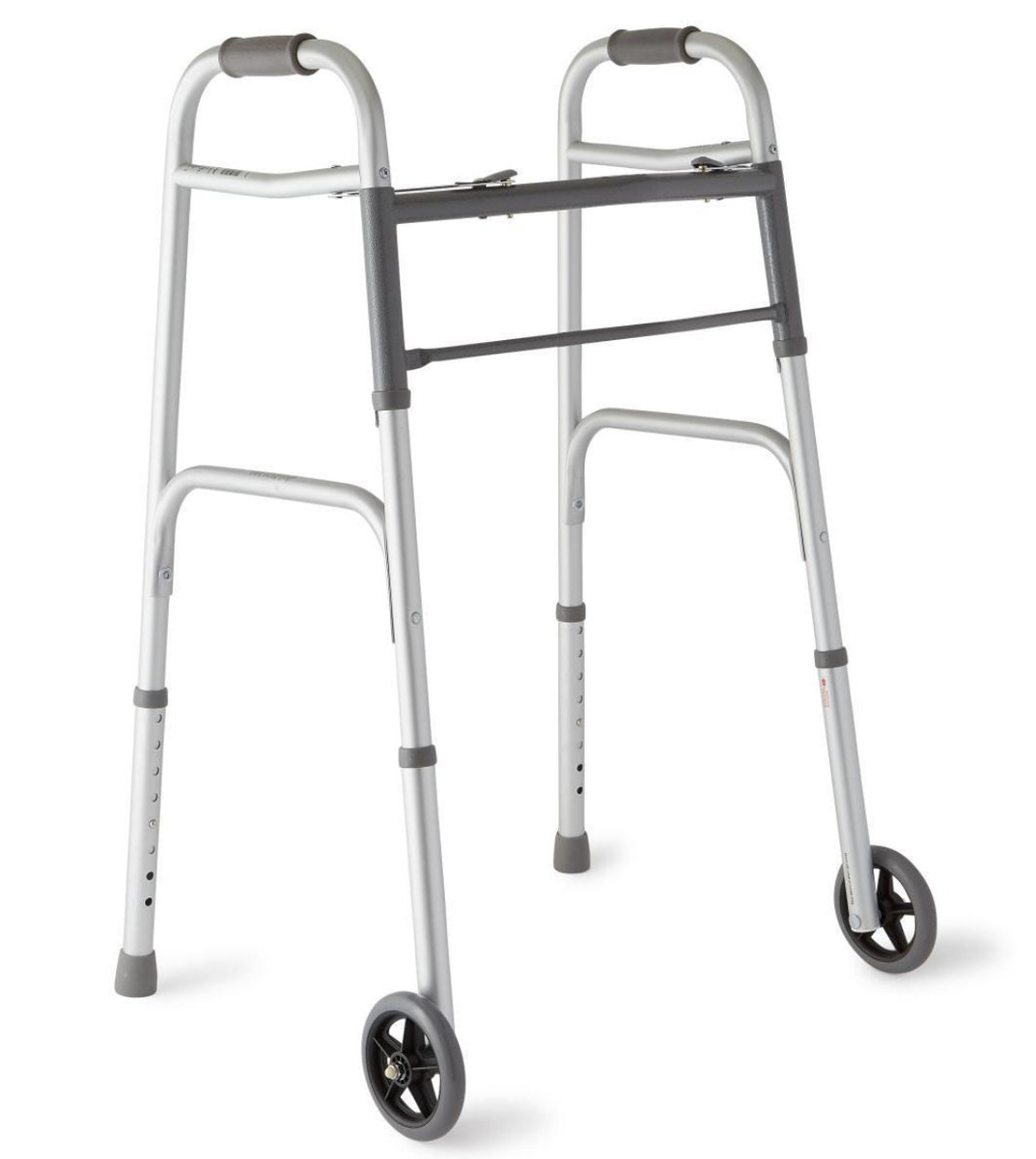 Medline 2-Button Folding Walker with 5" wheels MDS86410W54 BRAND NEW