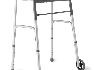 Medline 2-Button Folding Walker with 5" wheels MDS86410W54 BRAND NEW