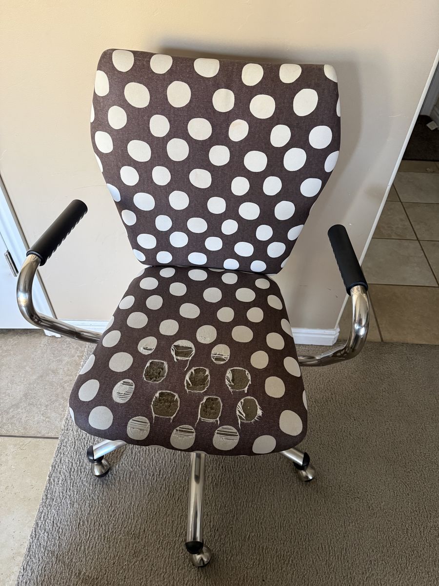 Pottery Barn polka dot desk chair
