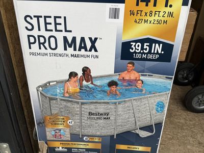 Bestway Steel Pro MAX 14' x 42" Round Above Ground Swimming Pool Set - Gray, 3440 Gal