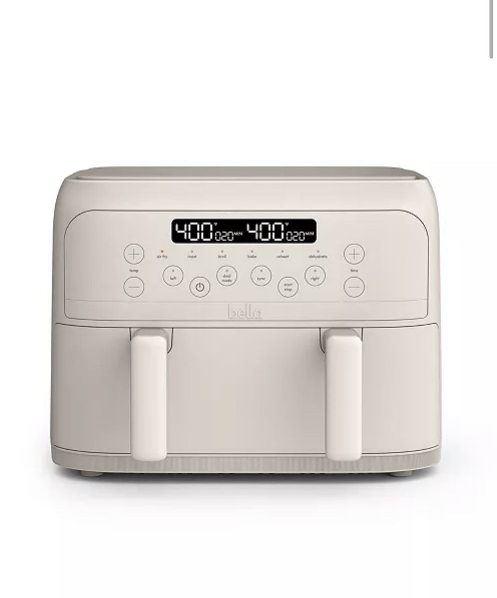 Bella Dual Zone Digital Air Fryer - Cream