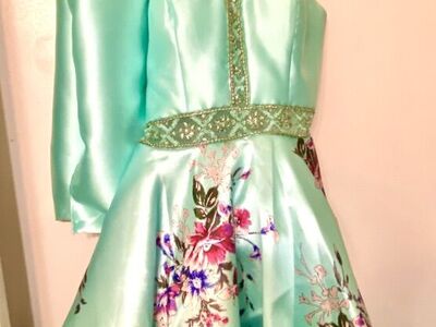 Stunning Aqua Floral Coctail Dress