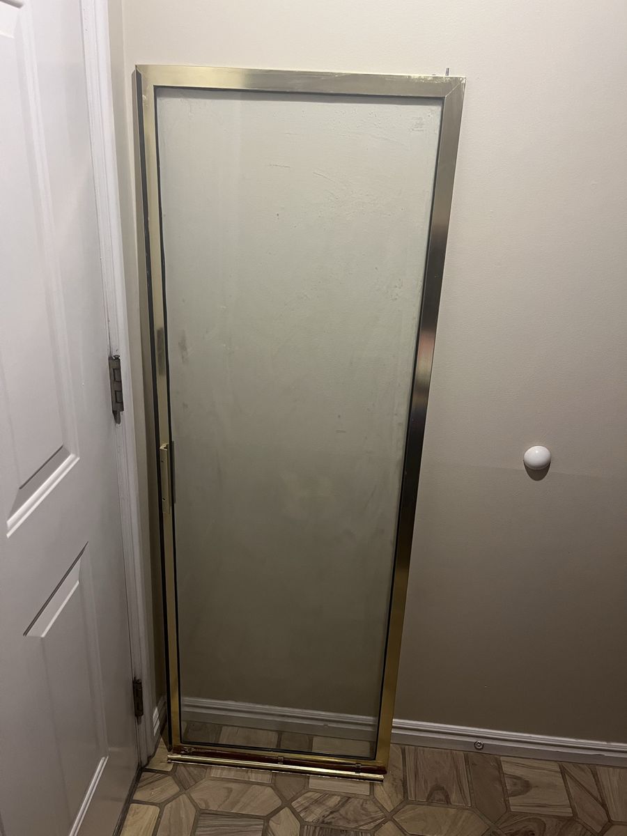 Free Brass Framed Glass Shower Door
