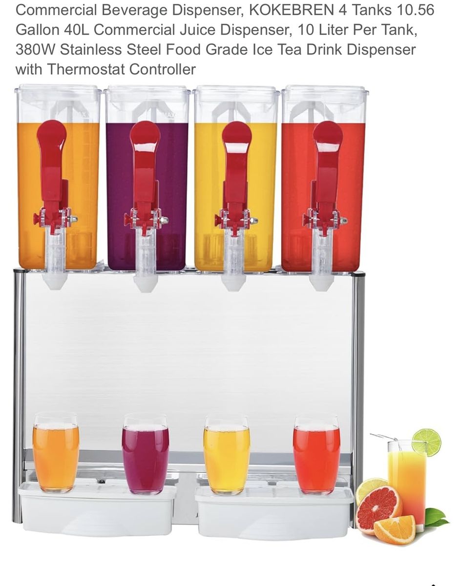 2 Commercial 4-Tank Beverage / Juice Dispensers – $100 for Both