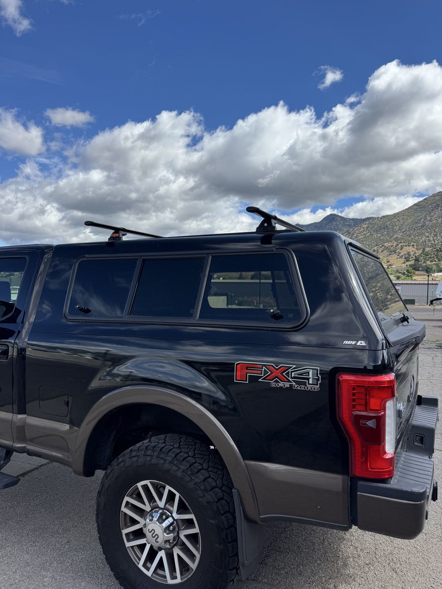 ARE CX Revo Truck Topper (Black) with Roof Rack - Fits 2017+ Ford F-250/F-350 Short Bed (6'9")