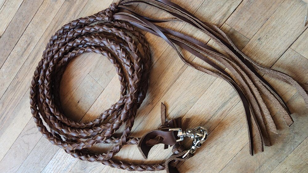 leather braided riding reins