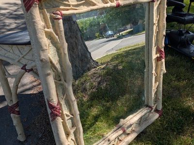 Antique mirror and stand