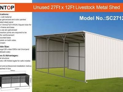 12FT BY 27 FT METAL LIVESTOCK SHELTER