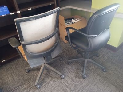 Pair of Used Office Chairs - Swivel Chairs, Adjustable Height