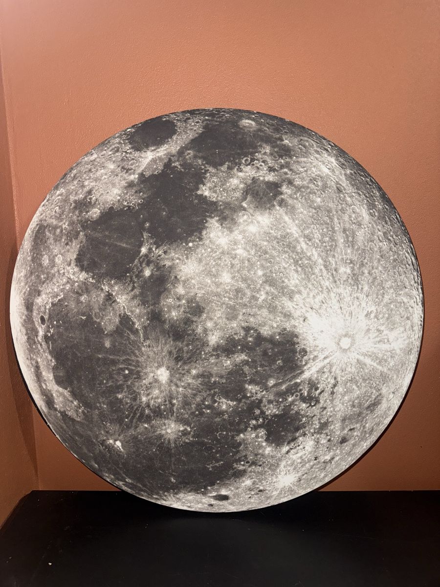 Round Full Moon Wall Art Canvas Print