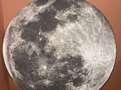 Round Full Moon Wall Art Canvas Print